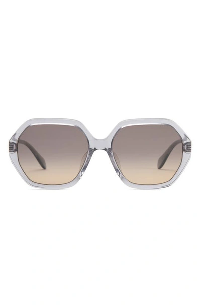 Mohala Eyewear Noela Special Fit Low 58mm Polarized Square Sunglasses In Tahitian Pearl