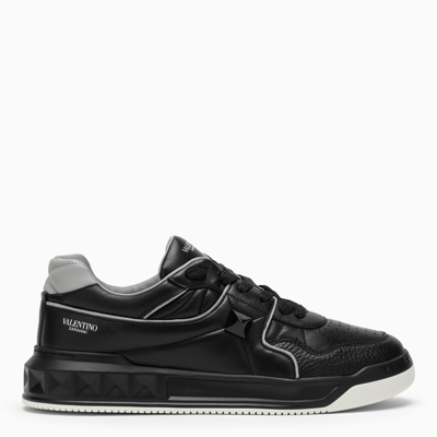 Valentino Garavani One Stud Black/grey Leather Sneakers