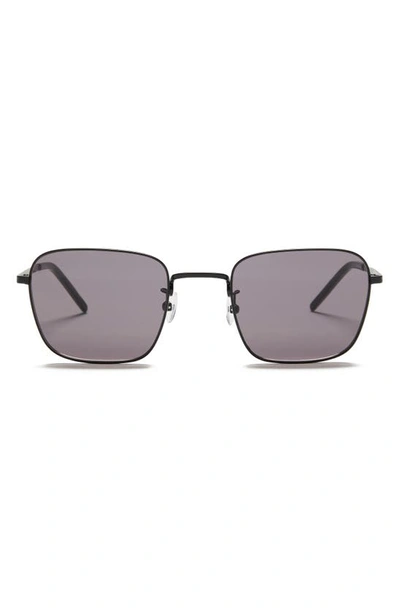 Paige Harper 52mm Square Sunglasses In Black Satin With Grey Lens