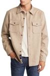 Schott Cpo Wool Blend Work Shirt In Taupe