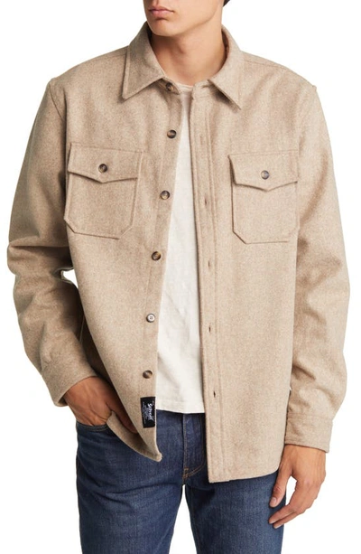 Schott Cpo Wool Blend Work Shirt In Taupe