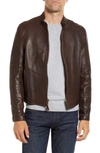 Schott Leather Moto Jacket In Brown