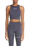 Palm Angels Logo-print Compression Top In Dark Grey White