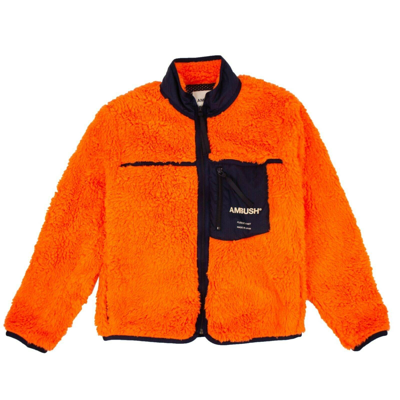 Pre-owned Ambush Design Kids' Orange Faux Fur Jacket Size 1
