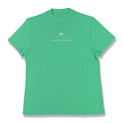 Pre-owned Marine Serre Green Logo Print T-shirt
