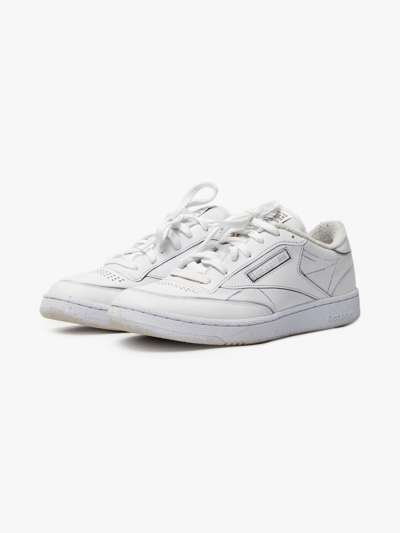 Pre-owned Maison Margiela X Reebok White Tennis Leather Sneakers