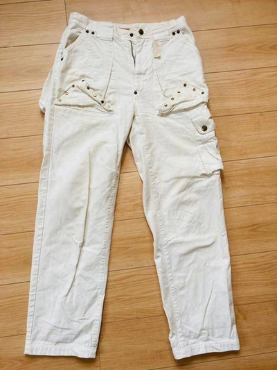 Pre-owned Kapital Studded Cargo Pants White Cotton 2