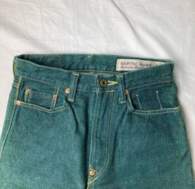 Pre-owned Kapital Green Dyed Denim Pants Cotton S