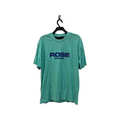 Pre-owned Martine Rose Matches Fashion Exclusive Boss Logo Tee In Aqua Green