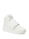 VERSACE Eros Leather Quilted Greek Key High-Top Sneakers