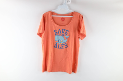 Pre-owned Life Is Good X Vintage Life Is Good Tee Save The Ales Whale T-shirt Salmon Pink
