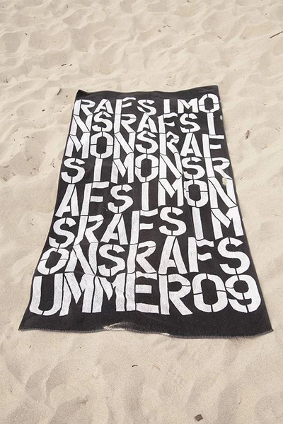 Pre-owned Raf Simons Ss09 Christopher Wool Beach Towel In Black