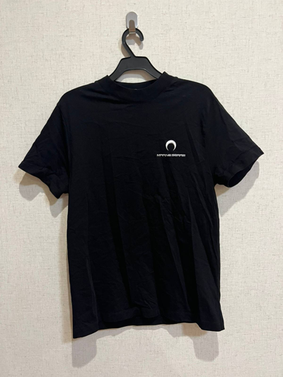 Pre-owned Marine Serre Radical Call For Love Crescent Logo Tee In Black