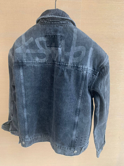 Pre-owned Ksubi Logo Denim Jacket In Washed Black