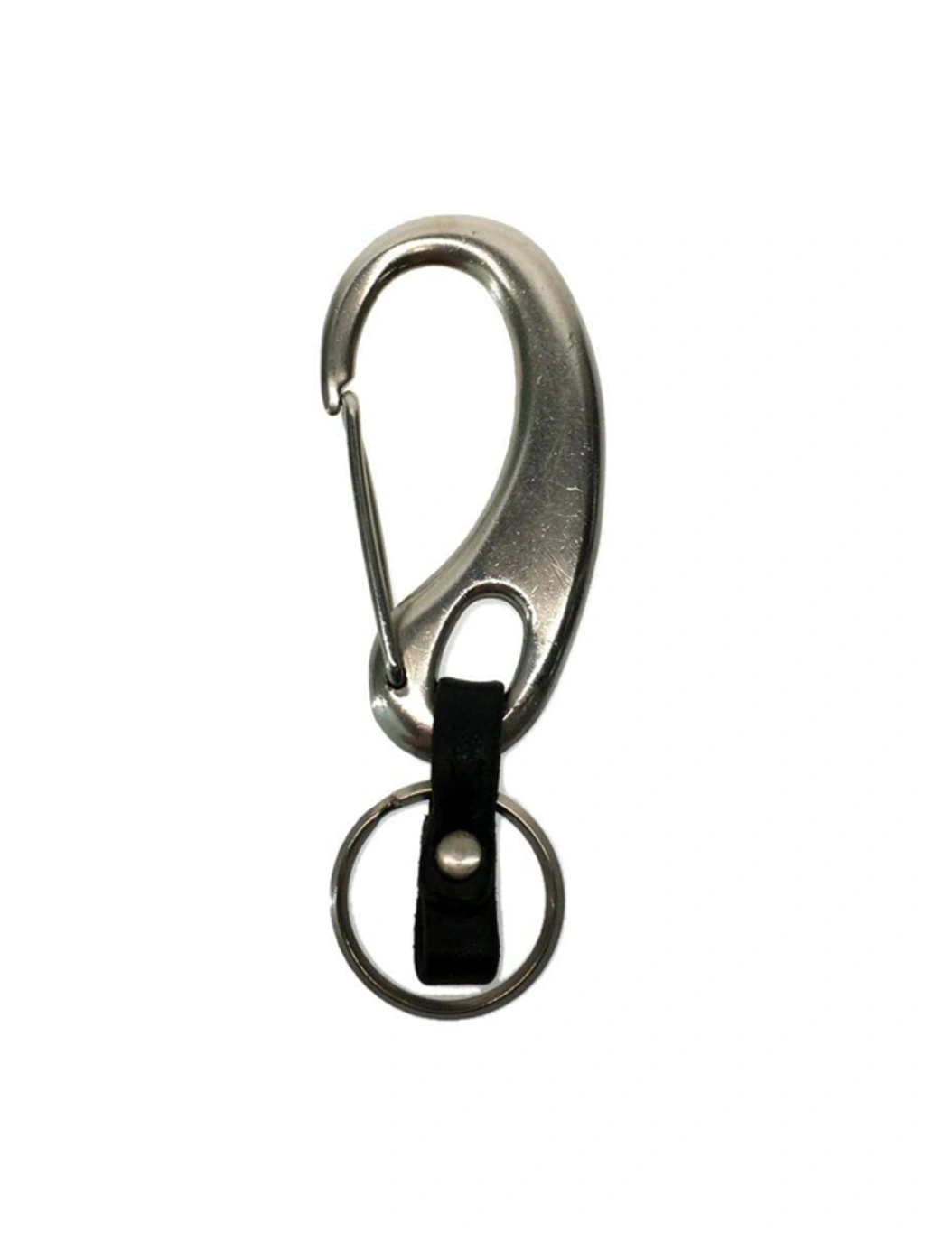Pre-owned Yohji Yamamoto Silver Carabiner Hook Keychain In Brown