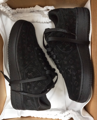 Pre-owned Louis Vuitton X Nike Black Suede Air Force 1 Shoes