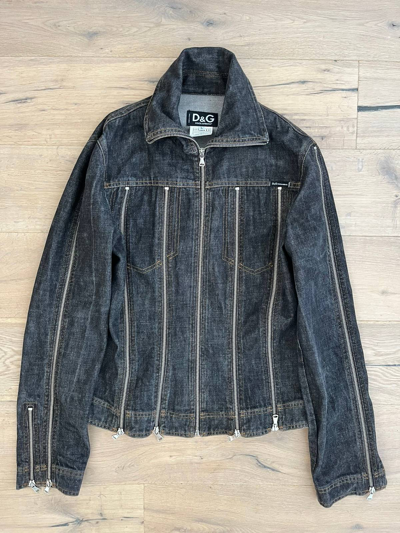 Pre-owned Dolce & Gabbana 2004 Oversized Zipper Shredder Denim