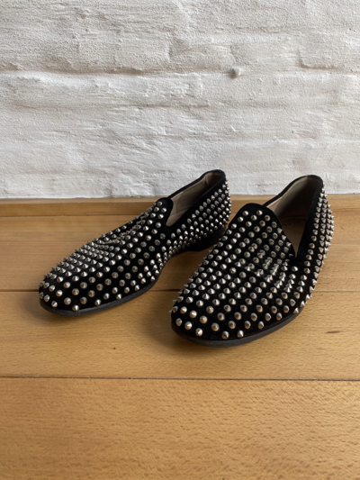 Pre-owned Christian Louboutin Studded Slippers Size 42 In Black