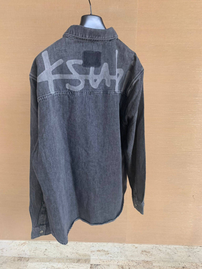 Pre-owned Ksubi Logo Button Up In Washed Black
