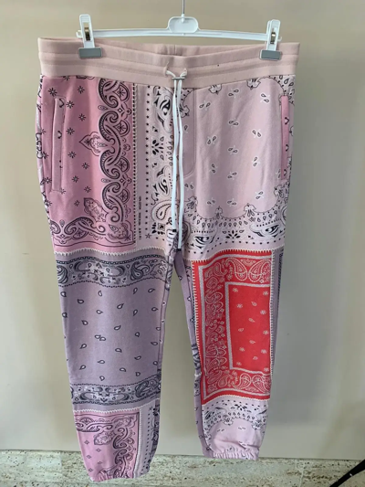 Pre-owned Amiri Kids' Reconstructed Bandana Sweat Pants In Coral