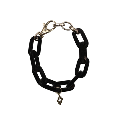 Pre-owned Marcelo Burlon County Of Milan Black Chainlink Bracelet Size Os