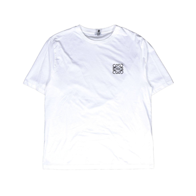 Pre-owned Loewe Embroidered Logo T-shirt In White