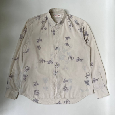 Pre-owned Marni Early 2000's Rose Print Shirt In Multicolor