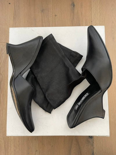 Pre-owned Dirk Bikkembergs Vintage Leather Heel Shoes In Black
