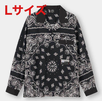 Pre-owned Miharayasuhiro Mihaya Yasuhiro Bandana Long Sleeve Bowling Shirt Black L