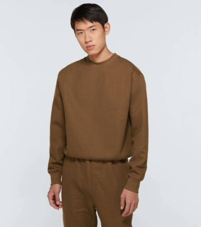 Pre-owned Lemaire Aw21  Fleece Sweatshirt Xl In Brown