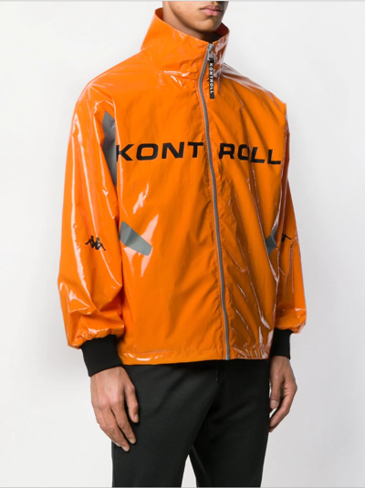 Pre-owned Kappa Ss19  Kontroll Logo Print Jacket S In Orange