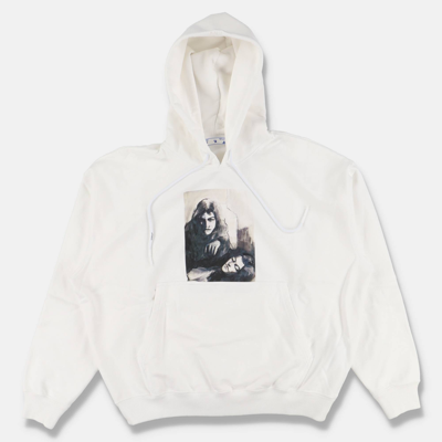 Pre-owned Off-white Kids' White Gothic Painting Hoodie