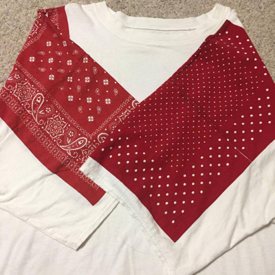 Pre-owned Kapital Bandana Huge Short Sleeve T-shirt White/red 3