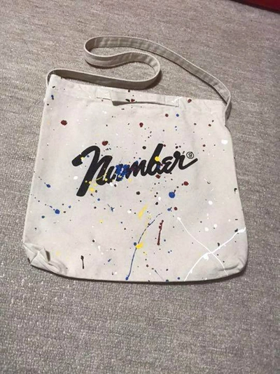 Pre-owned Number N Ine Number (n)ine Paint Splatter Tote Bag White