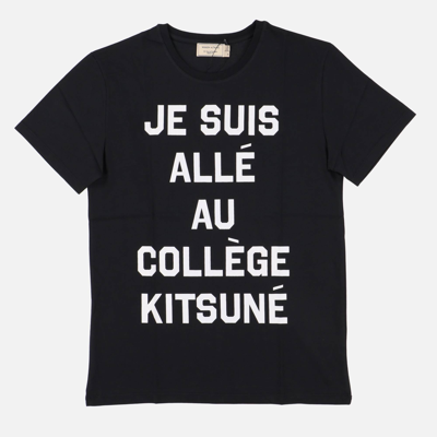 Pre-owned Maison Kitsuné Black College Logo T-shirt