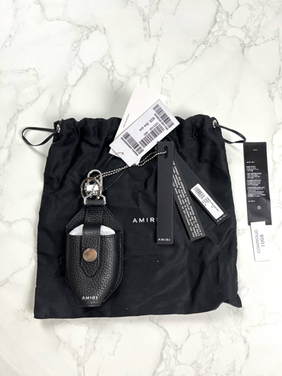 Pre-owned Amiri Leather Hand Sanitizer Holder In Black