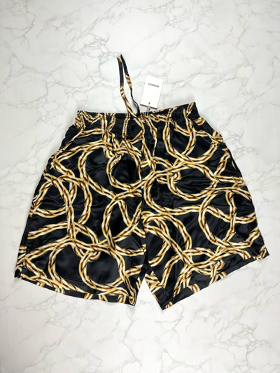 Pre-owned Vetements Gold Chain Pyjama Silk Shorts In Black