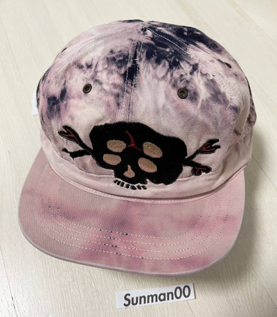 Pre-owned Kapital Rain Skull Embroidery Pink Tie Dyed Cap Hat 