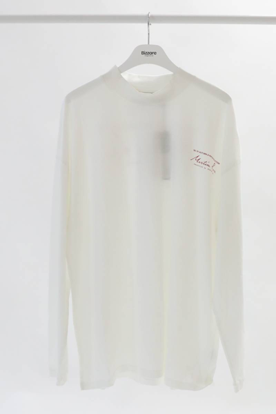 Pre-owned Martine Rose White Funnel Neck Long Sleeve T-shirt
