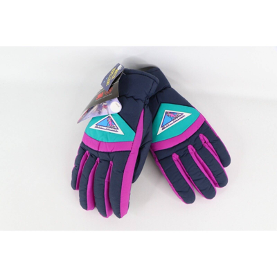 Pre-owned Vintage Nos  90's Insulated Winter Ski Snowboard Gloves In Multicolor