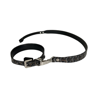 Pre-owned Goyard Dog Collar & Leash In Black