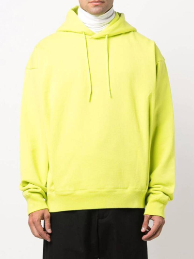 Pre-owned Martine Rose Aw21  Logo Drawstring Hoodie S In Lime Green