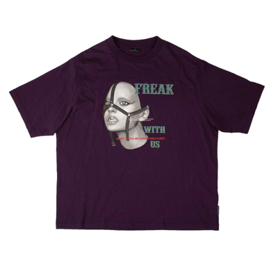 Pre-owned Marcelo Burlon County Of Milan Purple Freak Over Short Sleeve T-shirt Size Xxs