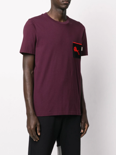 Pre-owned Marni Aw20  Broken Key Patch Tshirt 48 In Burgandy
