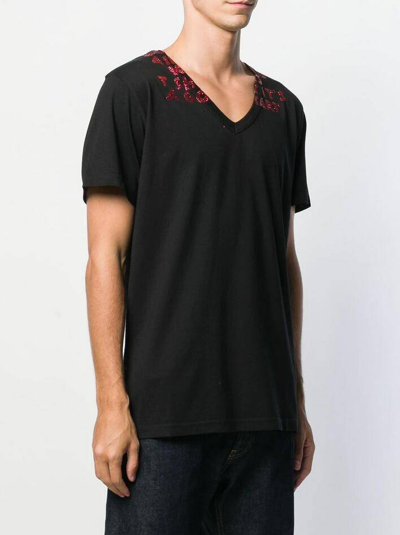 Pre-owned Maison Margiela Aw19  Aids Glitter Print Tshirt S In Black
