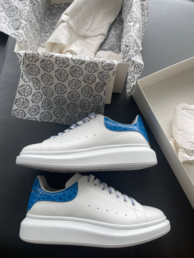 Pre-owned Alexander Mcqueen Signature Limited Edition New Iconic Leather Croc Sneaker In White