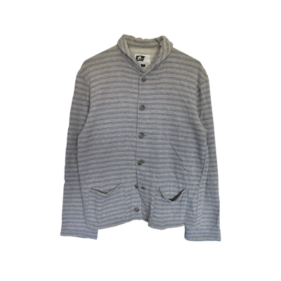 Pre-owned Engineered Garments /stripe Work Jacket/16159 - 0002 64 In Grey