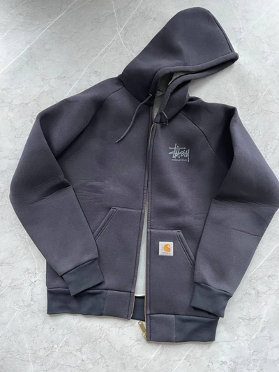 Pre-owned Carhartt X Stussy Carhartt Zip Up Hoodie M In Black
