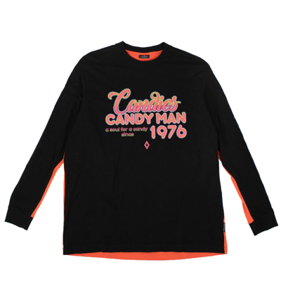 Pre-owned Marcelo Burlon County Of Milan Nwt Black Candyman Long Sleeve T-shirt Size Xxs $340