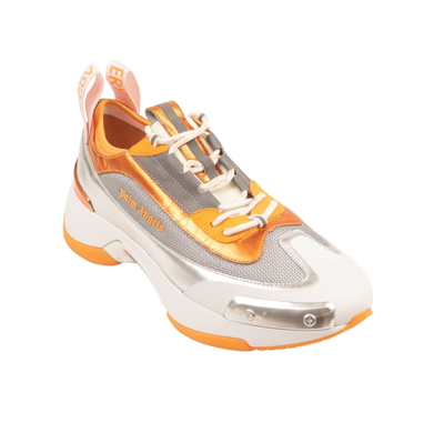 Pre-owned Palm Angels Nib Silver & Orange Recovery Lace Up Sneakers Size 45 $665 In White